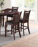 Dining Room Furniture Dark Brown Counter Height Dining Table w Butterfly Leaf 6x High Chairs Wooden Top 7pc Set Table Contemporary - Supfirm