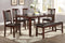 Dining Room Furniture Espresso Color 6pc Set Dining Table 4x Side Chairs and A Bench Solid wood Rubberwood and veneers - Supfirm