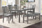 Dining Room Furniture Gray Color 6pc Set Dining Table 4x Side Chairs and A Bench Solid wood Rubberwood and veneers - Supfirm