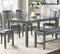 Dining Room Furniture Gray Color 6pc Set Dining Table 4x Side Chairs and A Bench Solid wood Rubberwood and veneers - Supfirm