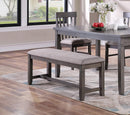 Dining Room Furniture Simple 6pc Set Dining Table 4x Side Chairs and A Bench Solid wood and veneers - Supfirm