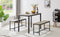 Dining Table Set, Bar Table with 2 Dining Benches, Kitchen Table Counter with Chairs, Industrial for Kitchen Breakfast Table, Living Room, Party Room, Grey and Black,43.3″L x 23.6″W x 29.9″H - Supfirm