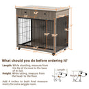 Dog Crate Furniture, Wooden Dog House, Decorative Dog Kennel with Drawer, Indoor Pet Crate End Table for Small Dog, Steel-Tube Dog Cage, Chew-Proof, Grey 31.7" L×23.2" W×33" H - Supfirm