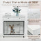 Dog Crate Furniture, Wooden Dog House, Decorative Dog Kennel with Drawer, Indoor Pet Crate End Table for Small Dog, Steel-Tube Dog Cage, Chew-Proof, White 31.7" L×23.2" W×33" H - Supfirm