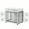 Dog Crate Furniture, Wooden Dog House, Decorative Dog Kennel with Drawer, Indoor Pet Crate End Table for Small Dog, Steel-Tube Dog Cage, Chew-Proof, White 31.7" L×23.2" W×33" H - Supfirm