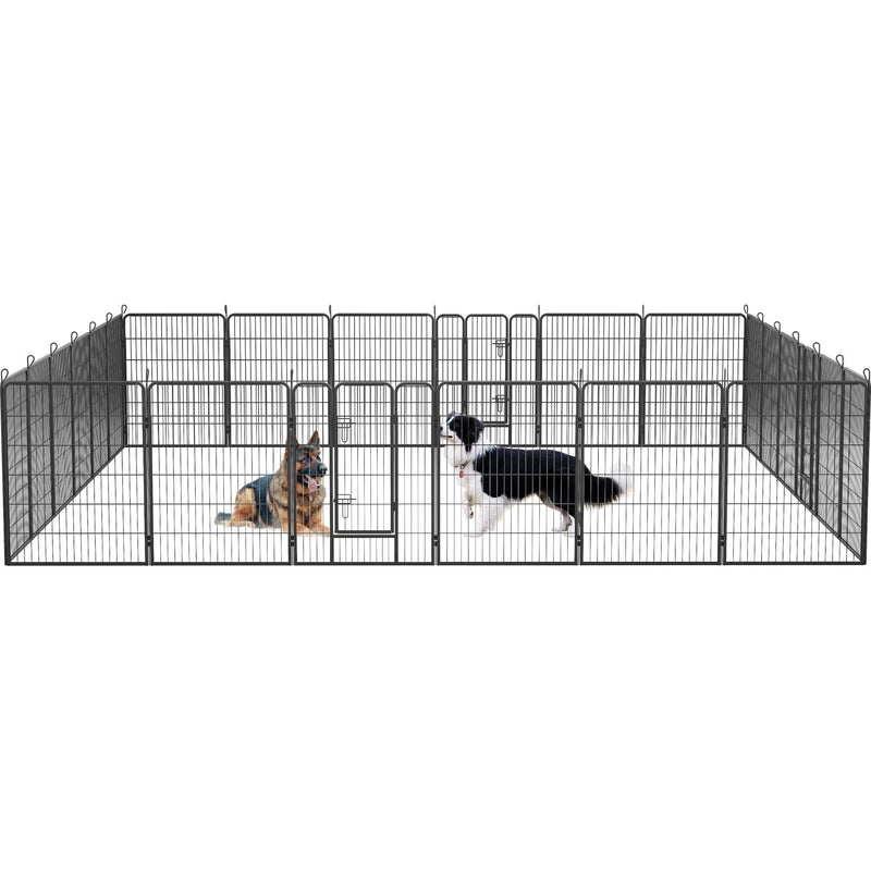 Dog Playpen Foldable 24 Panels Dog Pen 40" Height Pet Enclosure Dog Fence Outdoor with Lockable Door for Large/Medium/Small Dogs,Puppy Playpen,RV,Camping Pet Fence - Supfirm