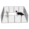 Dog Playpen Outdoor, 16 Panels Dog Pen 40" Height Dog Fence Exercise Pen with Doors for Large/Medium/Small Dogs, Portable Pet Playpen for Yard, RV, Camping, Hammer Paint Finish - Supfirm