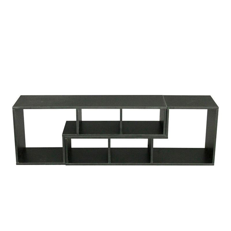 Double L-Shaped TV Stand,Display Shelf ,Bookcase for Home Furniture,Black - Supfirm