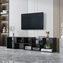 Double L-Shaped TV Stand,Display Shelf ,Bookcase for Home Furniture,Black - Supfirm