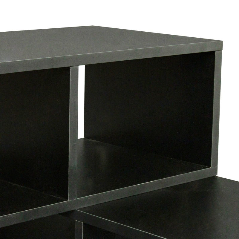 Double L-Shaped TV Stand,Display Shelf ,Bookcase for Home Furniture,Black - Supfirm