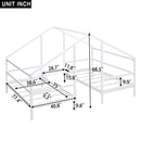 Double Twin Size Triangular House Beds with Built-in Table,White(Old SKU:WF286895AAK) - Supfirm