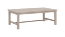 Durable Aluminum Coffee Table - Solid Construction, Weather-Resistant Surface - Whitewashed Birch Look, Dual Stretchers - Supfirm