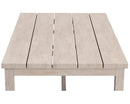 Durable Aluminum Coffee Table - Solid Construction, Weather-Resistant Surface - Whitewashed Birch Look, Dual Stretchers - Supfirm