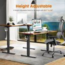 Electric Height Adjustable Standing Desk,Sit to Stand Ergonomic Computer Desk,Brown,48'' x 24" - Supfirm