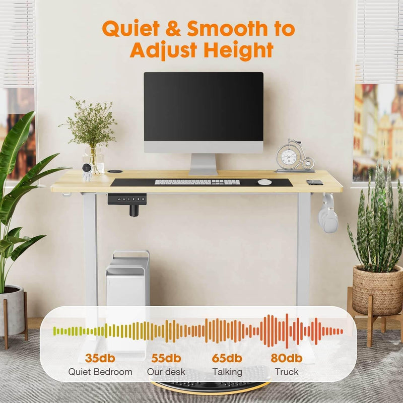 Electric Height Adjustable Standing Desk,Sit to Stand Ergonomic Computer Desk,Yellow,40'' x 24" - Supfirm