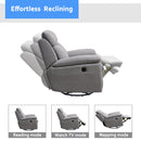 Electric Power Swivel Glider Rocker Recliner Chair with USB Charge Port - Light Grey - Supfirm