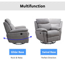 Electric Power Swivel Glider Rocker Recliner Chair with USB Charge Port - Light Grey - Supfirm