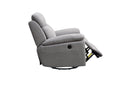 Electric Power Swivel Glider Rocker Recliner Chair with USB Charge Port - Light Grey - Supfirm