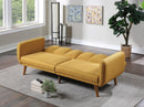 Elegant Modern Sofa Mustard Color Polyfiber 1pc Sofa Convertible Bed Wooden Legs Living Room Lounge Guest Furniture - Supfirm