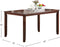 Espresso Color Dining Room Furniture Unique Modern 6pc Set Dining Table 4x Side Chairs and A Bench Solid wood Rubberwood and veneers - Supfirm