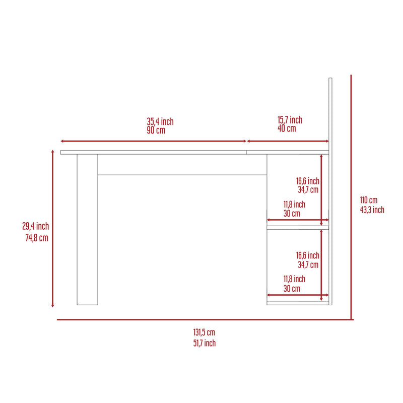 Fairfield 4-Shelf L-Shaped Computer Desk Smokey Oak - Supfirm