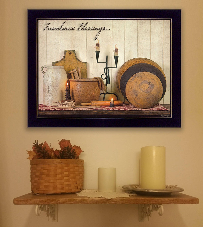 Supfirm "Farmhouse Blessings" By Susan Boyer, Printed Wall Art, Ready To Hang Framed Poster, Black Frame - Supfirm