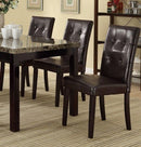 Faux Marble Table Top Upholstered chairs 7pc Dining set Dining Table and 6x Side Chairs Tufted Back Chair - Supfirm