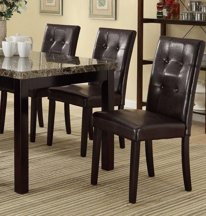 Faux Marble Table Top Upholstered chairs 7pc Dining set Dining Table and 6x Side Chairs Tufted Back Chair - Supfirm