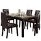 Faux Marble Table Top Upholstered chairs 7pc Dining set Dining Table and 6x Side Chairs Tufted Back Chair - Supfirm