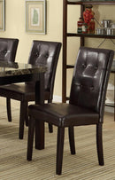 Faux Marble Table Top Upholstered chairs 7pc Dining set Dining Table and 6x Side Chairs Tufted Back Chair - Supfirm