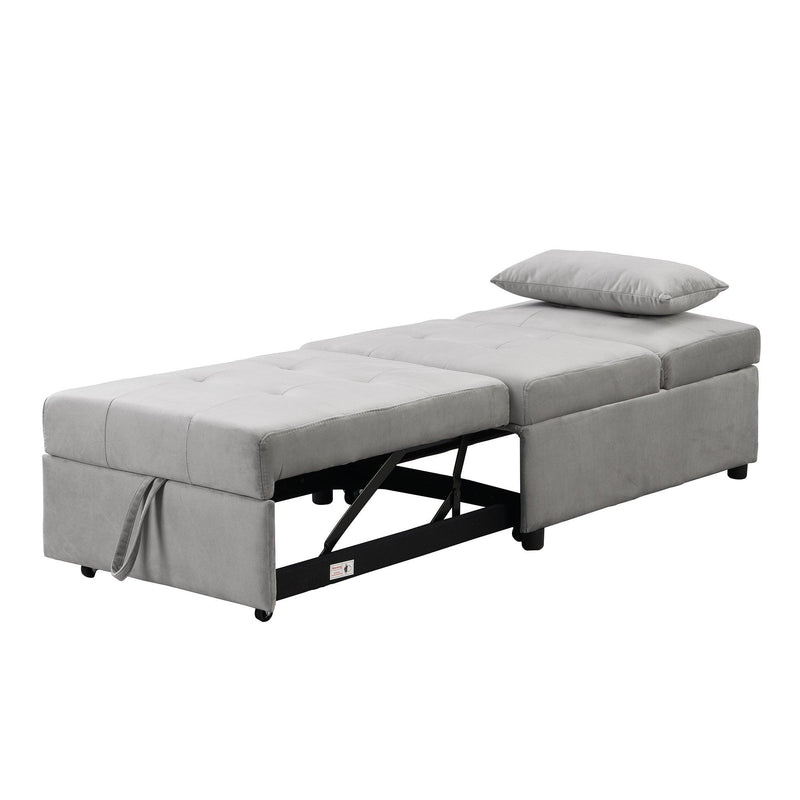 Folding Ottoman Sofa Bed Gray - Supfirm