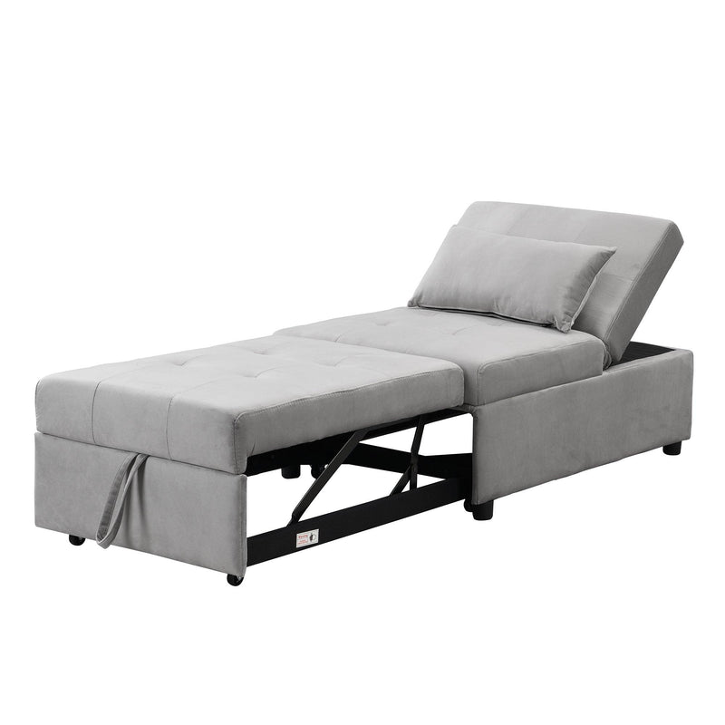 Folding Ottoman Sofa Bed Gray - Supfirm