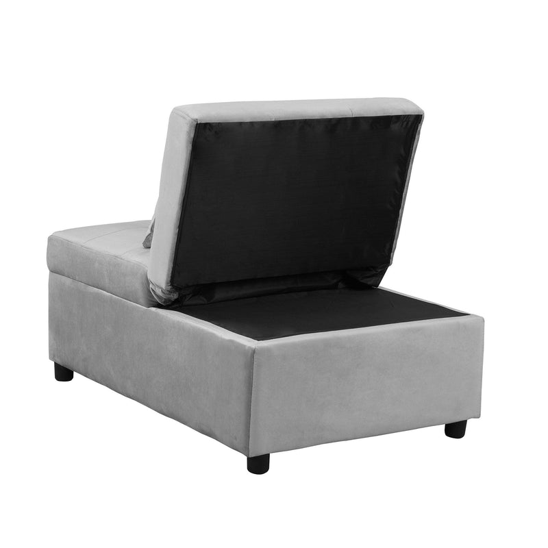 Folding Ottoman Sofa Bed Gray - Supfirm