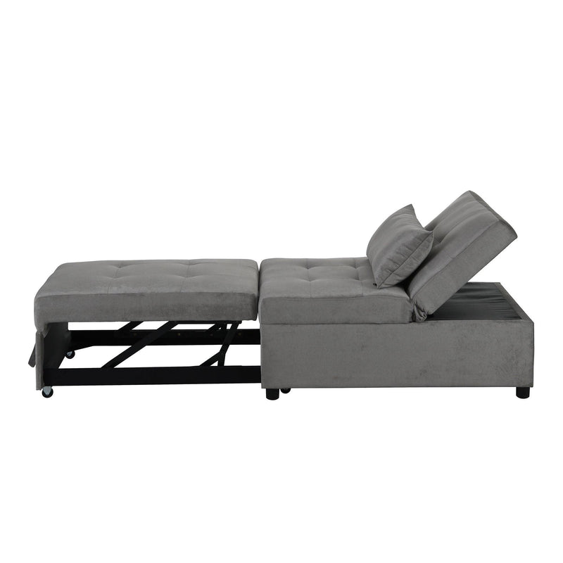 Folding Ottoman Sofa Bed (Light Gray) - Supfirm