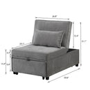 Folding Ottoman Sofa Bed (Light Gray) - Supfirm