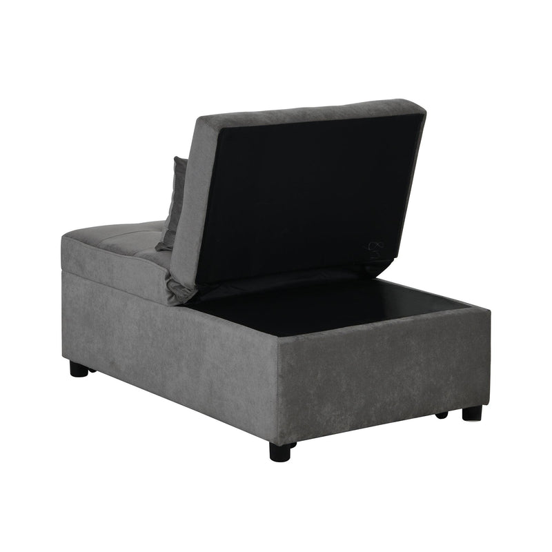 Folding Ottoman Sofa Bed (Light Gray) - Supfirm