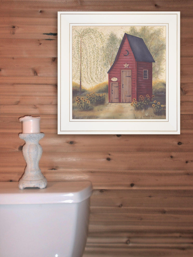 Supfirm "Folk Art Outhouse II" by Pam Britton, Ready to Hang Framed Print, White Frame - Supfirm