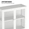 Four Glass Door Storage Cabinet with Adjustable Shelves and Feet Cold-Rolled Steel Sideboard Furniture for Living Room Kitchen White - Supfirm