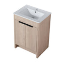 Freestanding Bathroom Vanity with White Ceramic Sink & 2 Soft-Close Cabinet Doors ((KD-PACKING),BVB02424PLO-G-BL9060B),W1286S00015 - Supfirm