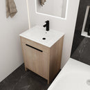 Freestanding Bathroom Vanity with White Ceramic Sink & 2 Soft-Close Cabinet Doors ((KD-PACKING),BVB02424PLO-G-BL9060B),W1286S00015 - Supfirm