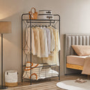 Freestanding Garment Rack, Open-Style Wardrobe, Hanging Rail with Metal Basket, and Heavy-Duty Metal Clothes Rack,Bathroom Storage Shelves - Supfirm