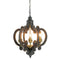 French Country Wood Chandelier, 6-Light Farmhouse Pendant Light Fixture with 28" Adjustable Chain for Kitchen Foyer Hallway, Bulb Not Included - Supfirm