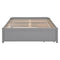 Full Size Bed with Storage Case, 2 Storage drawers, Lengthwise Support Slat,Grey - Supfirm