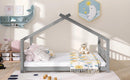 Full Size House Bed Wood Bed, Gray - Supfirm