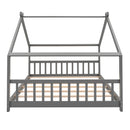 Full Size House Bed Wood Bed, Gray - Supfirm