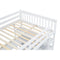 Full Size Loft Bed with Storage Shelves and Under-bed Desk, White - Supfirm