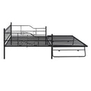 Full Size Metal Daybed with Twin Size Adjustable Trundle, Portable Folding Trundle, Black(OLD SKU:MF293730AAB) - Supfirm