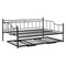 Full Size Metal Daybed with Twin Size Adjustable Trundle, Portable Folding Trundle, Black(OLD SKU:MF293736AAB) - Supfirm