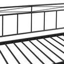 Full Size Metal Daybed with Twin Size Adjustable Trundle, Portable Folding Trundle, Black(OLD SKU:MF293736AAB) - Supfirm