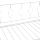 Full Size Metal Daybed with Twin Size Adjustable Trundle, Portable Folding Trundle, White(OLC SKU:MF293730AAK) - Supfirm